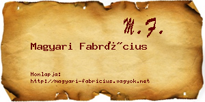 Magyari Fabrícius névjegykártya